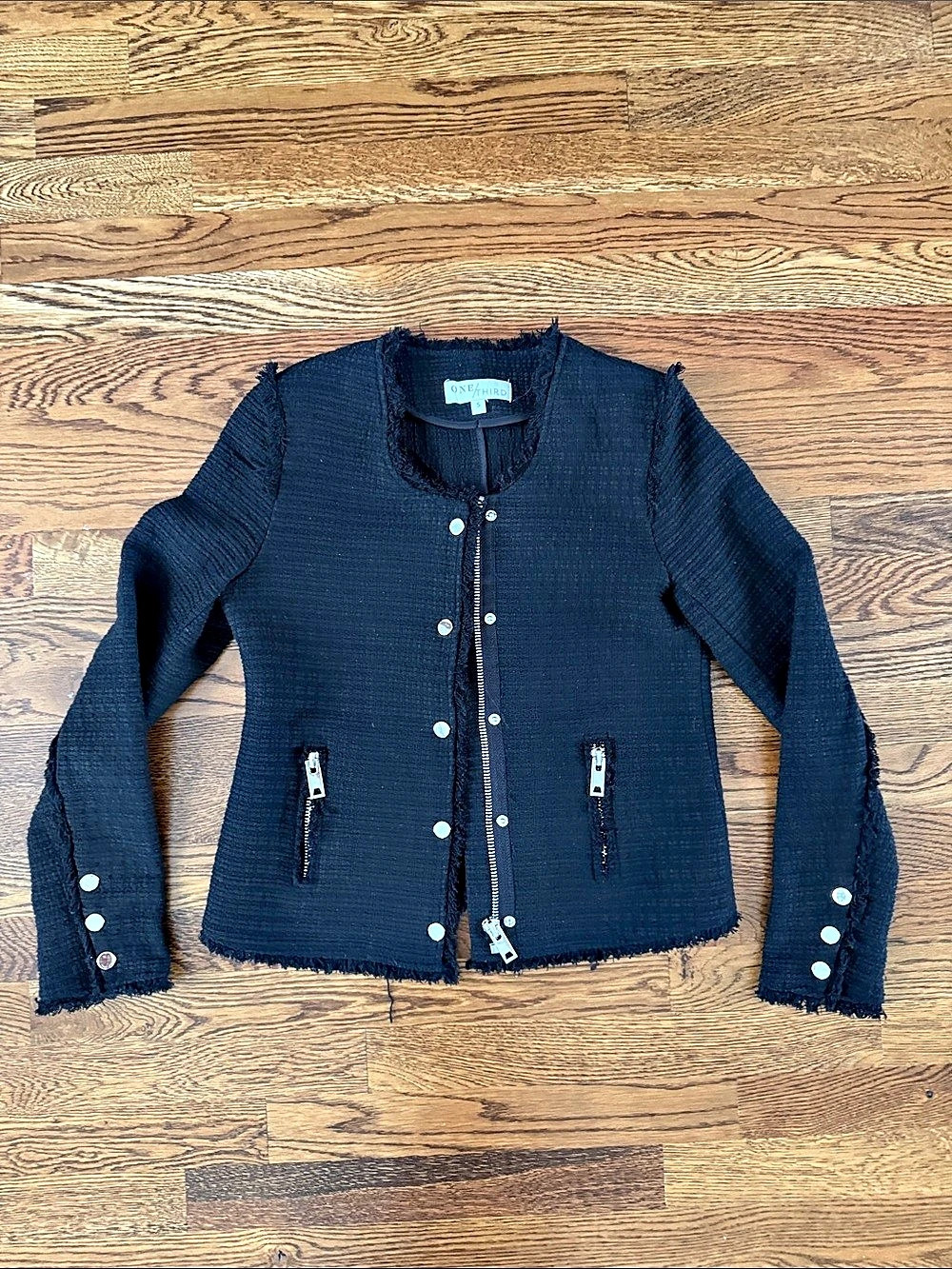 One/Third Jacket 01 Black Tweed Jacket Size Small